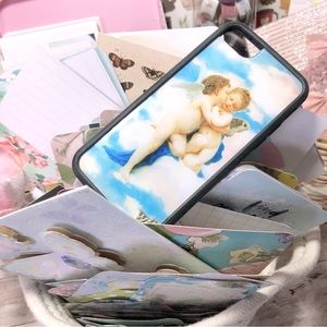 Wildflower Blue Cherub Angel Clouds Cell Phone Case For iPhone 8 Accessory Retro